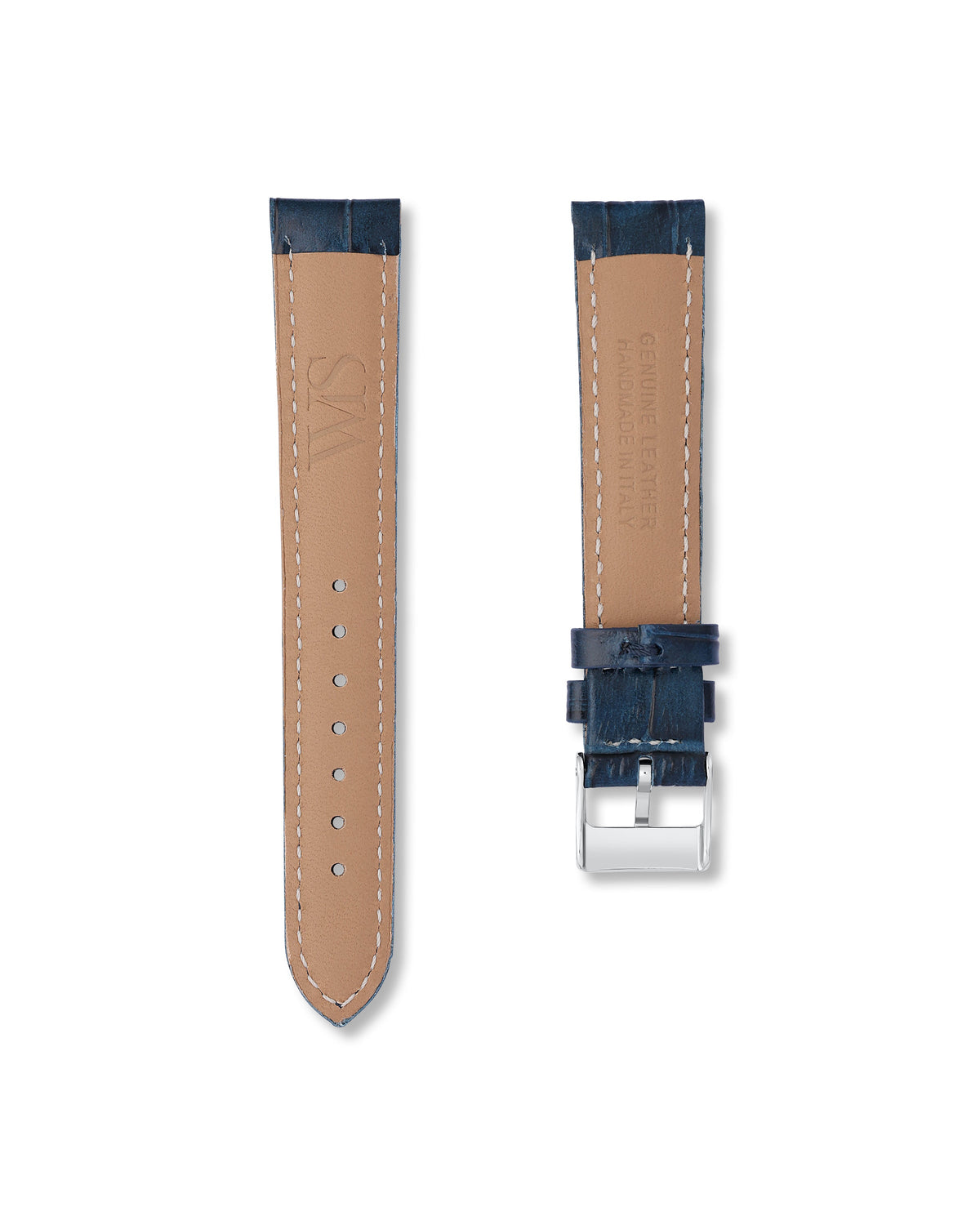Midnight Blue Alligator Leather Watch Strap 19mm