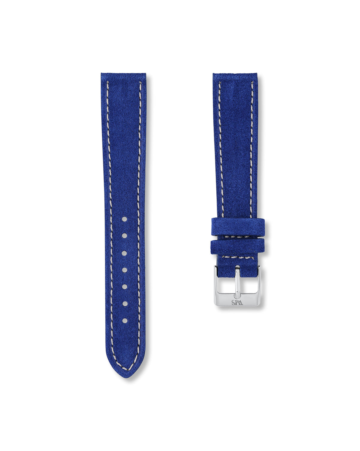 Ocean Blue Suede Leather Watch Strap 19mm
