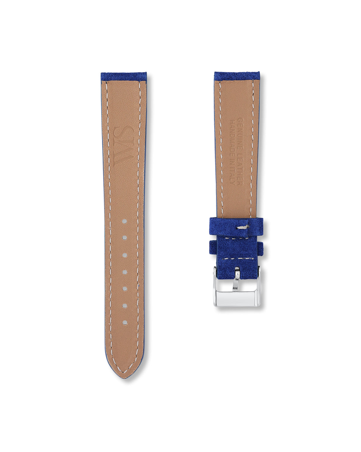 Ocean Blue Suede Leather Watch Strap 19mm