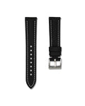 Tuxedo Black White Stitched Sailcloth Strap 19mm