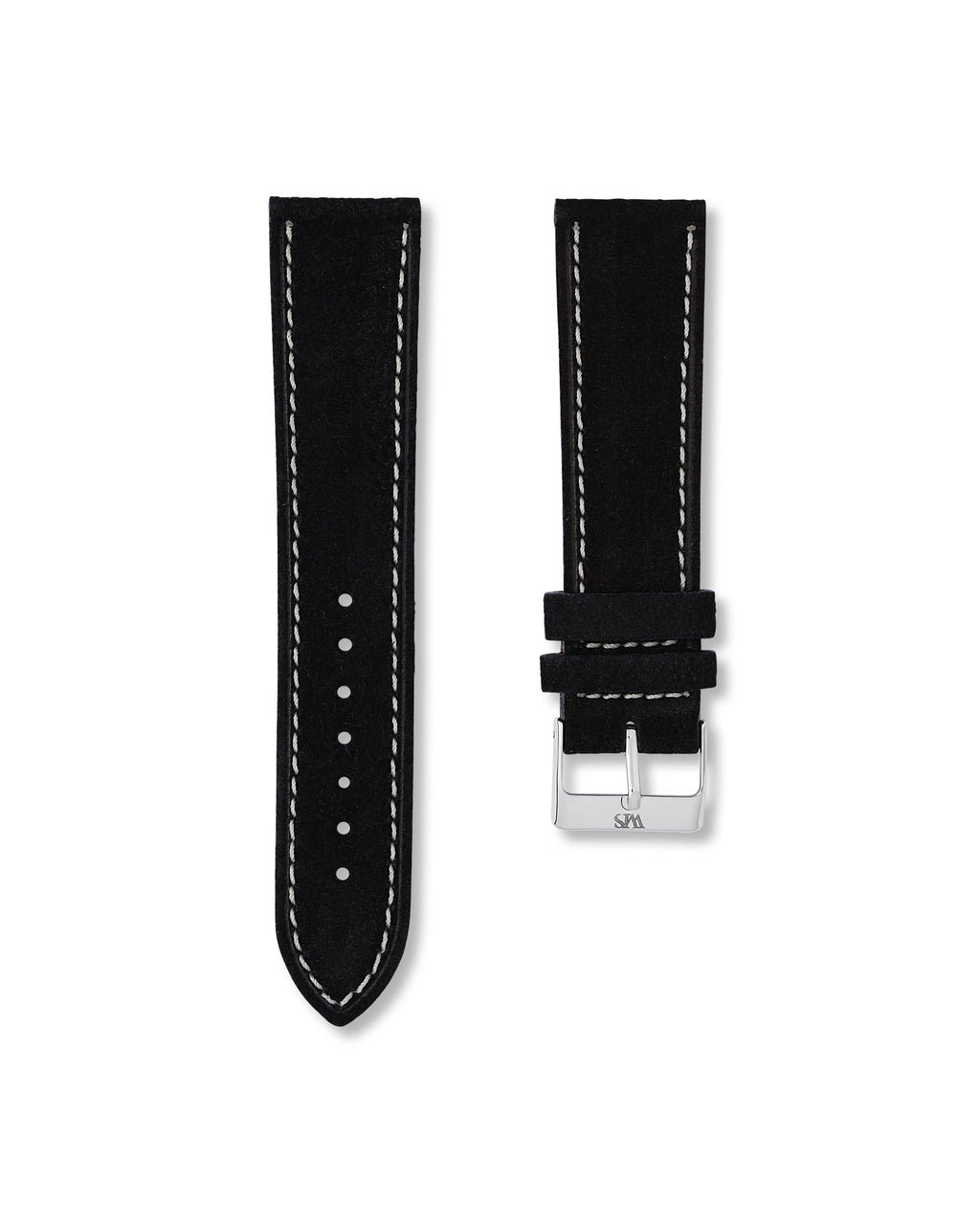Tuxedo Black Suede Leather Watch Strap 24mm