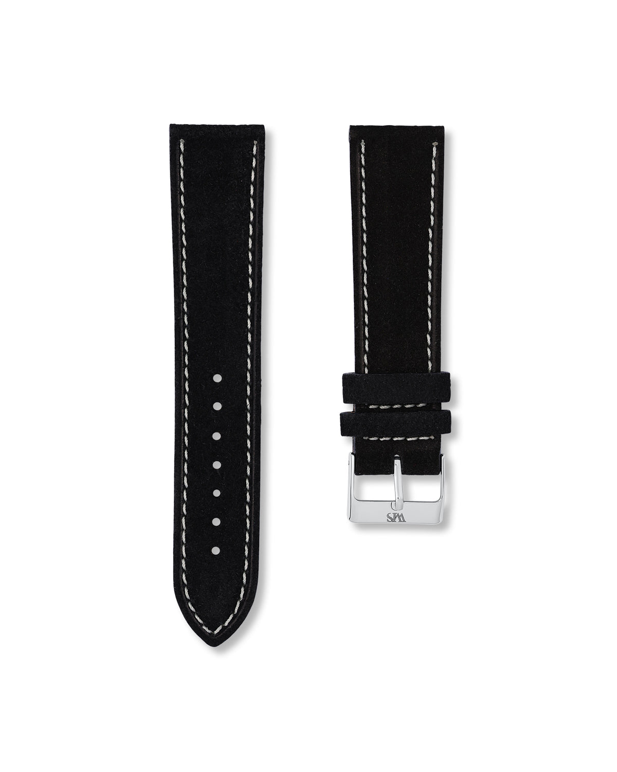 Tuxedo Black Suede Leather Watch Strap 24mm