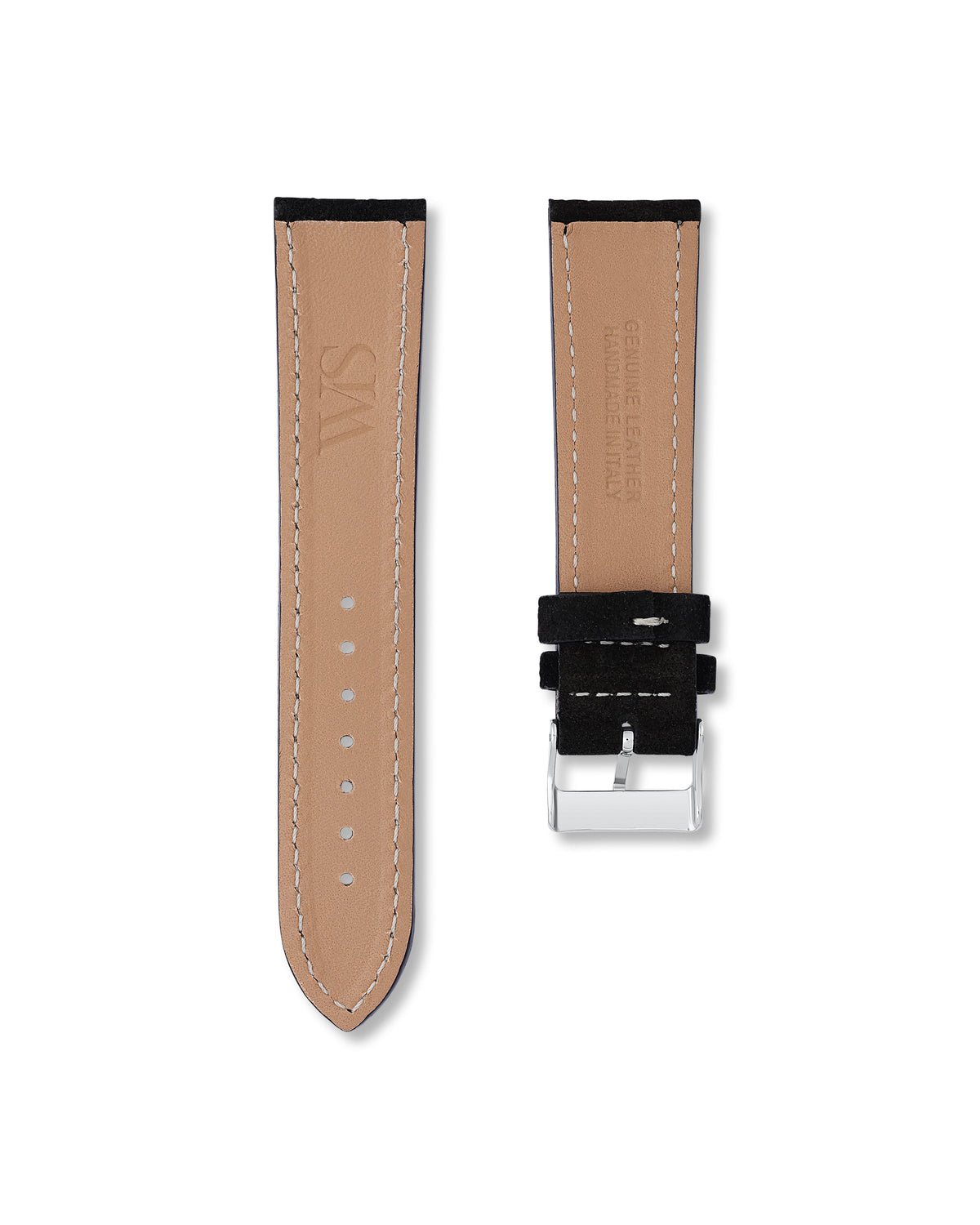 Tuxedo Black Suede Leather Watch Strap 24mm