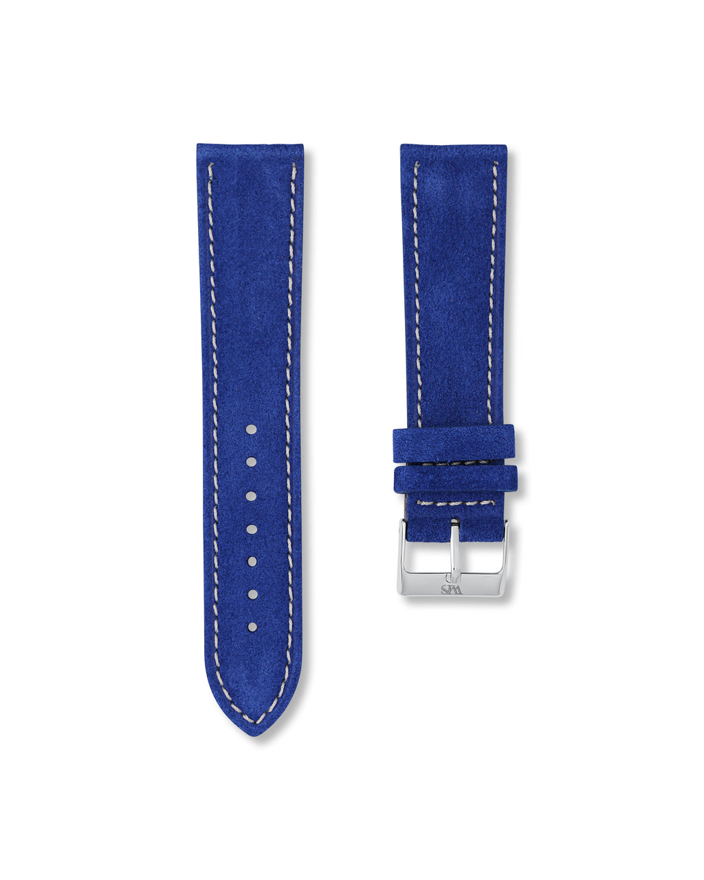 Ocean Blue Suede Leather Watch Strap 22mm