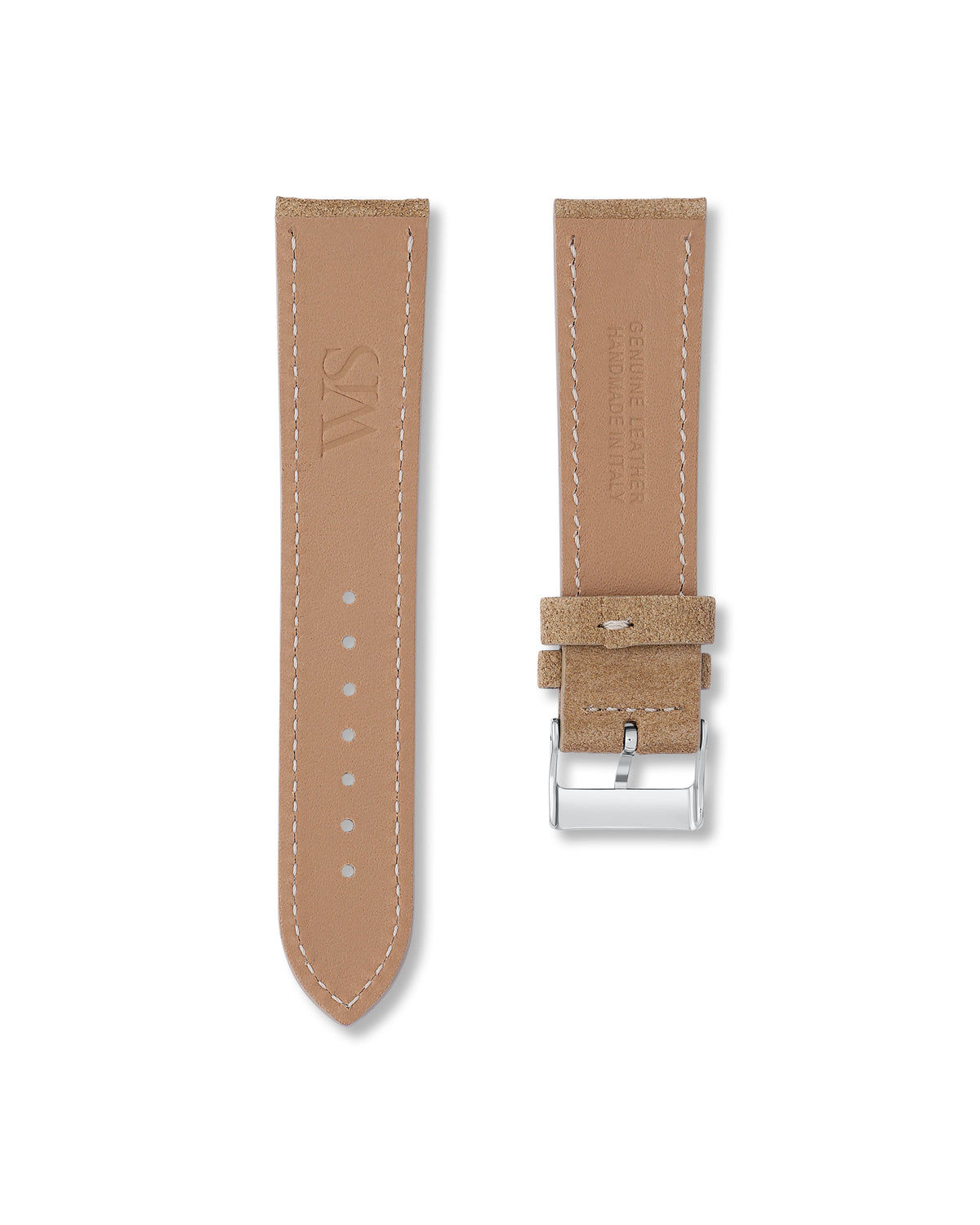Sand Tan Suede Leather Watch Strap 22mm