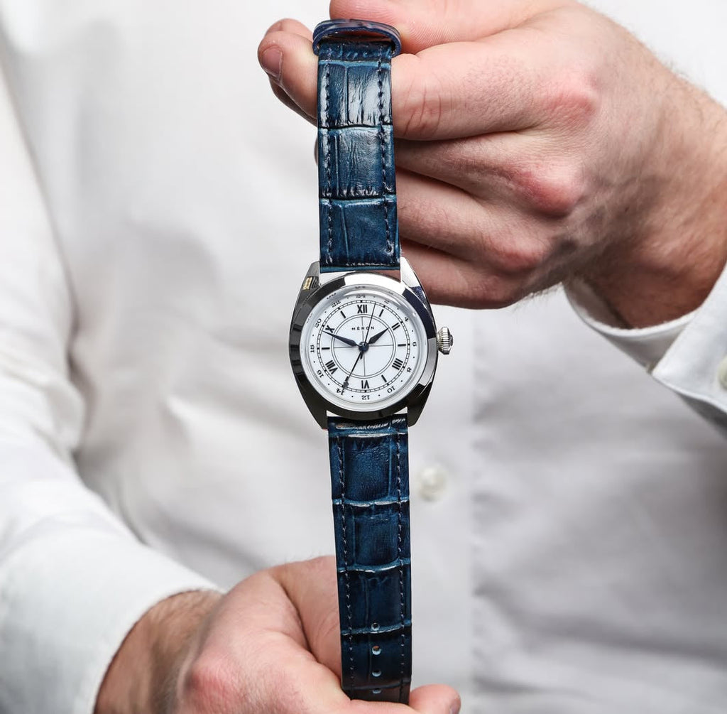 Midnight Blue Alligator Leather Watch Strap 19mm