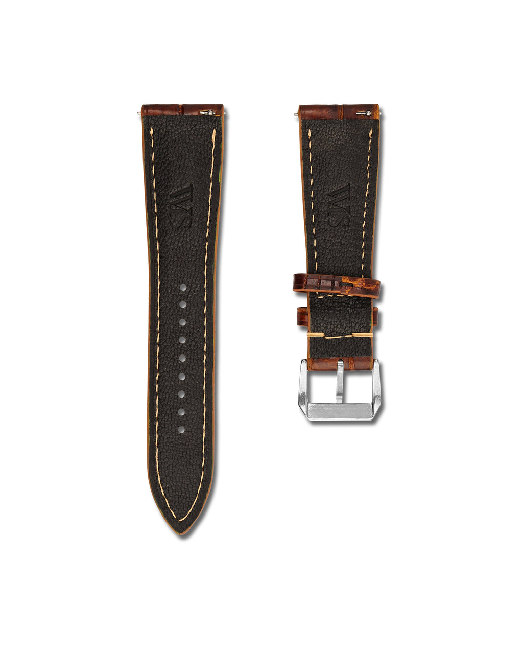 Honey Cognac Alligator Leather Watch Strap 22mm