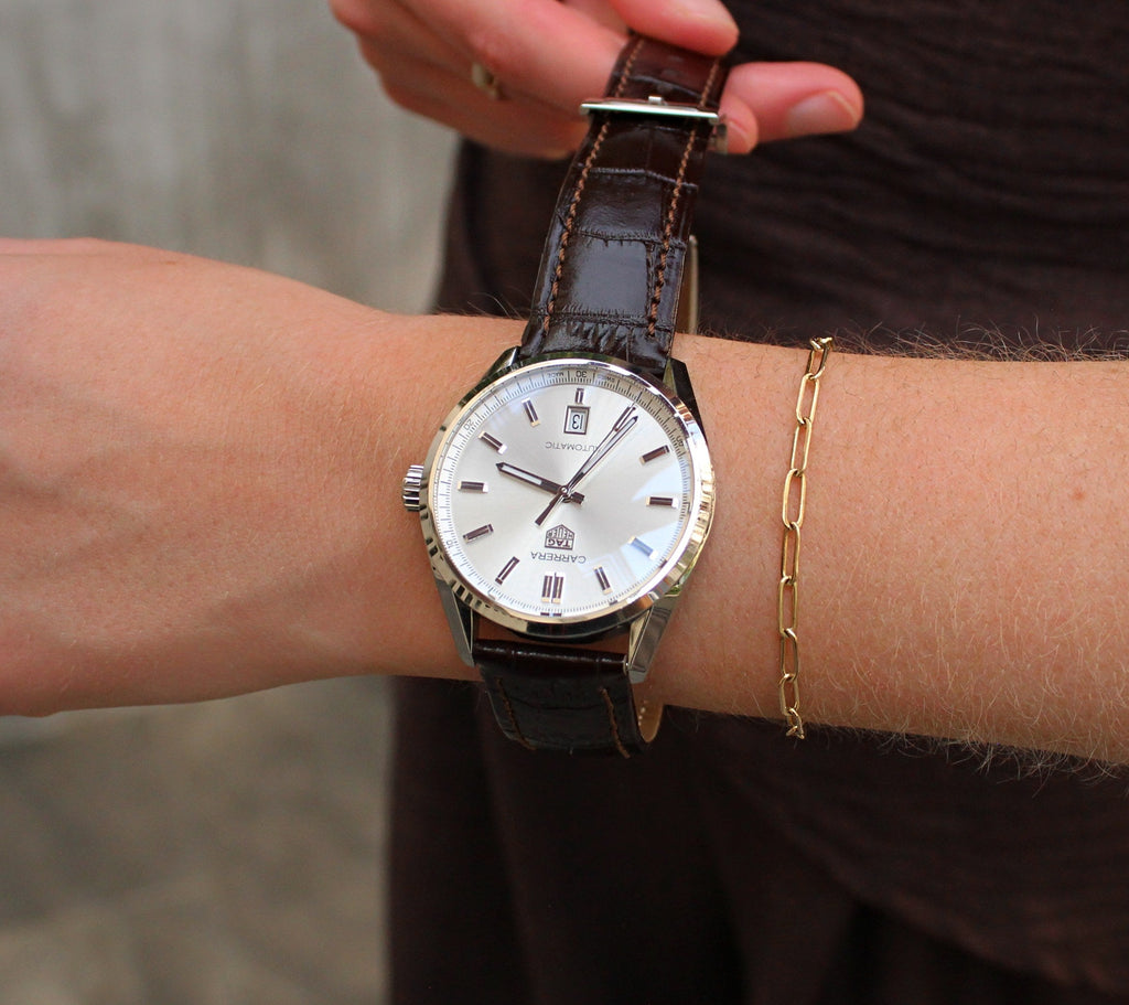 Chocolate Brown Alligator Leather Watch Strap 20mm