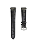 Onyx Black Crocodile Leather Watch Strap For Cartier Santos
