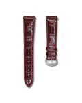 Bordeaux Red Crocodile Leather Watch Strap For Cartier Santos