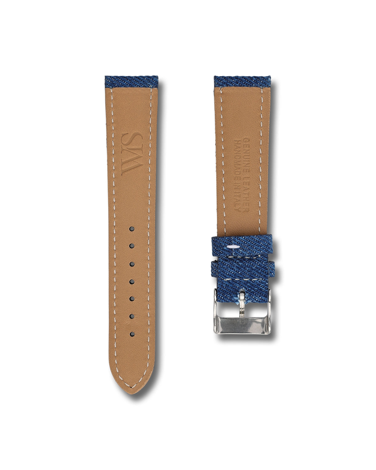 Denim Blue Jean Leather Watch Strap 24mm