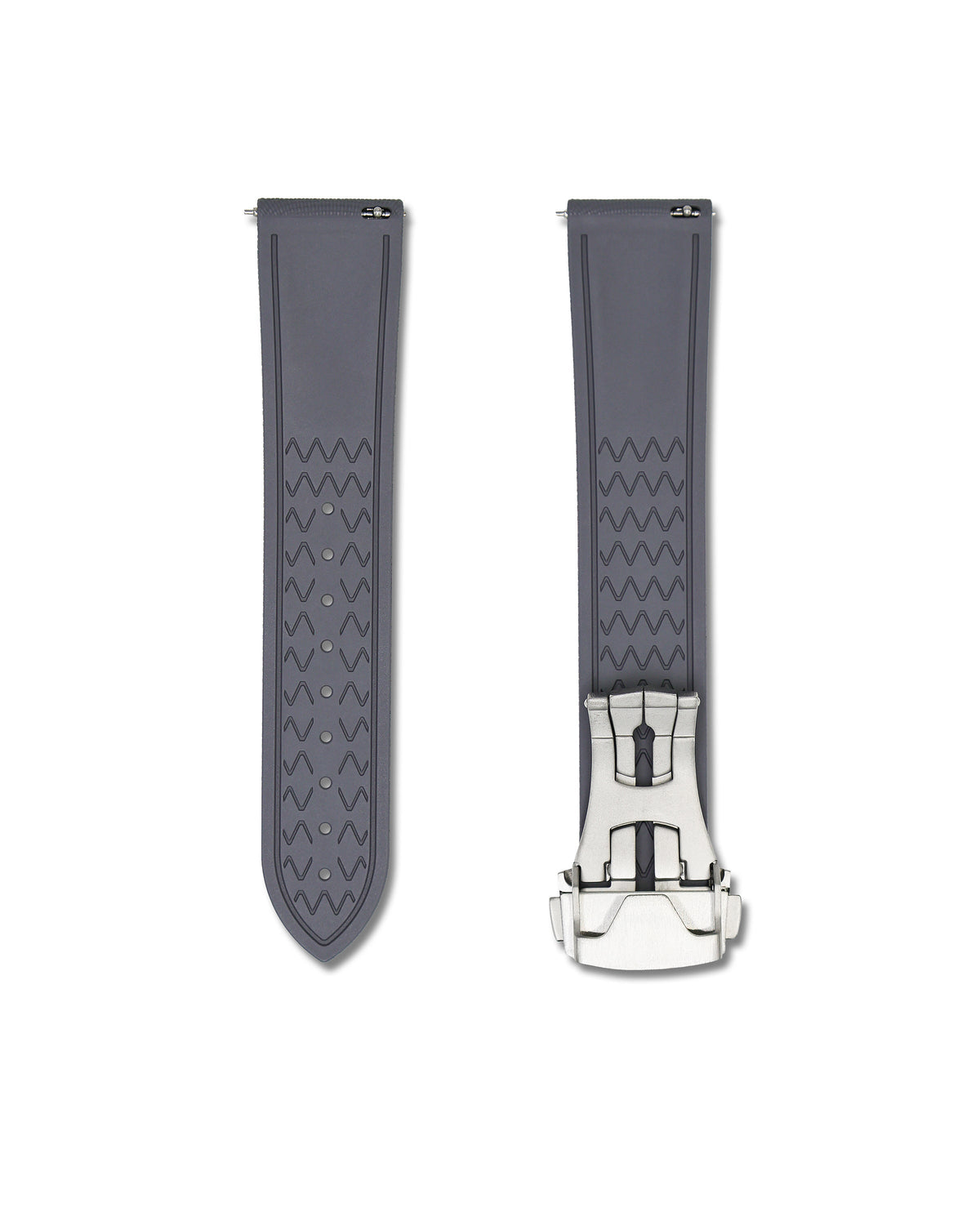 Slate Grey Deployant Clasp Quick Release Rubber Sailcloth Strap 18mm