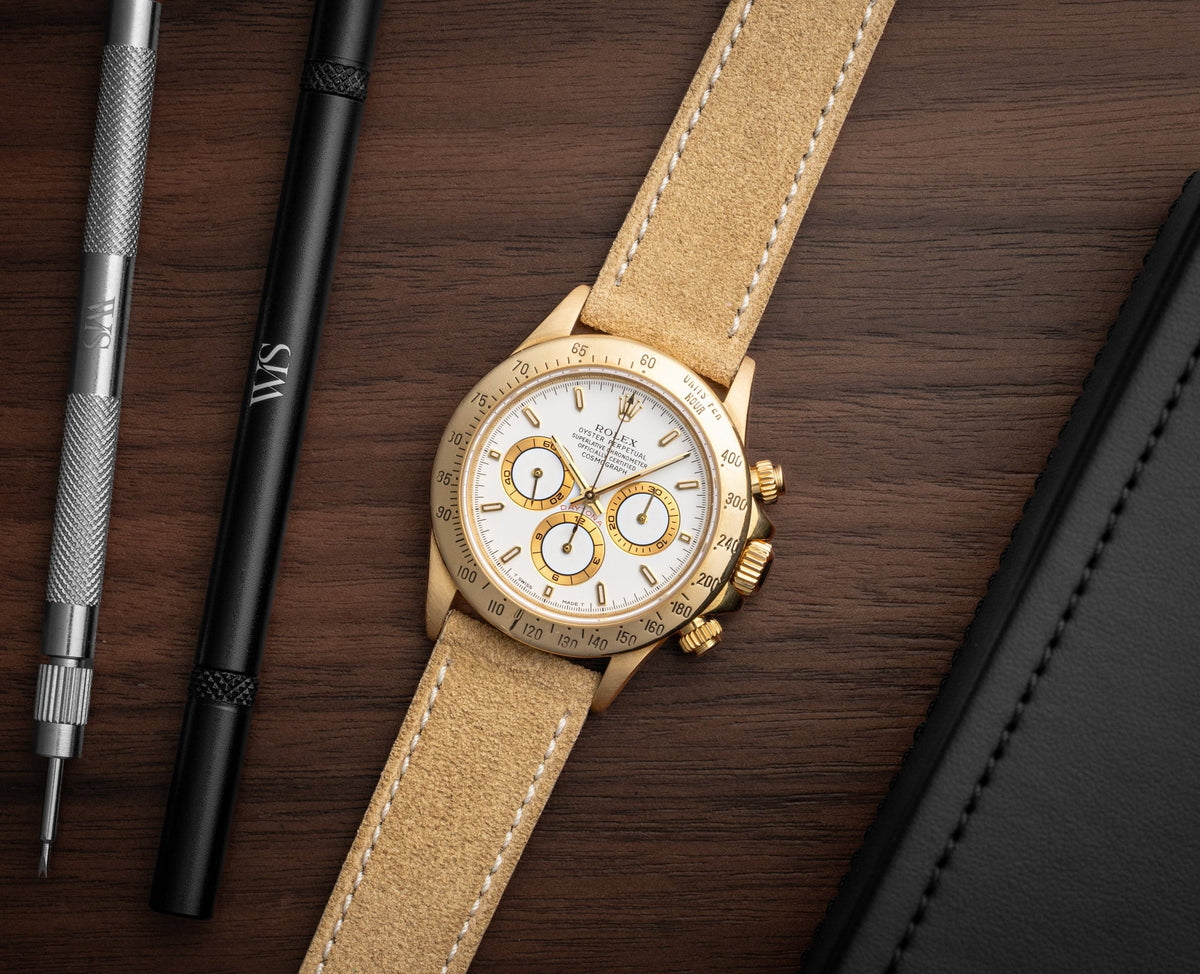 Sand Tan Suede Leather Watch Strap 19mm