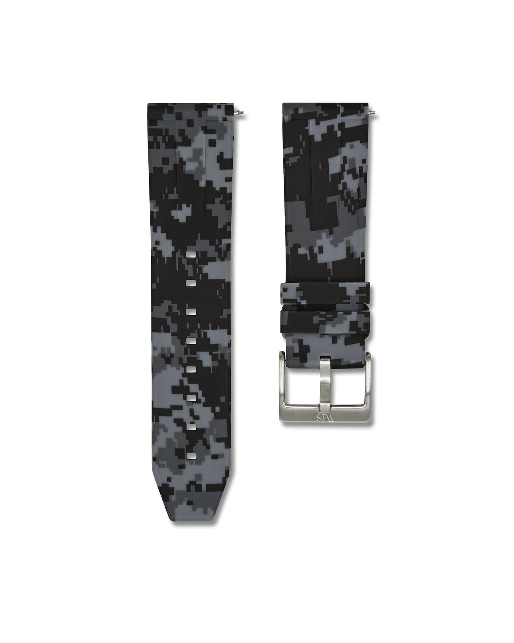 Grey Digital Camo Quick Release Rubber Strap 24mm
