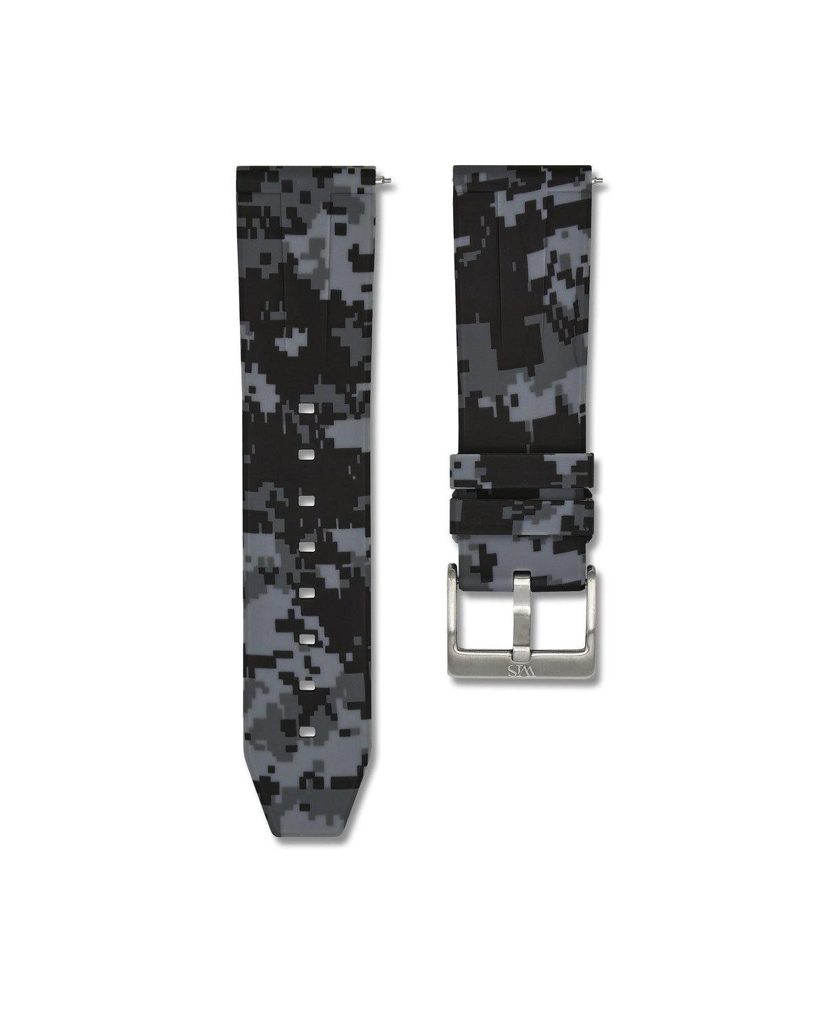 Grey Digital Camo Quick Release Rubber Strap 24mm
