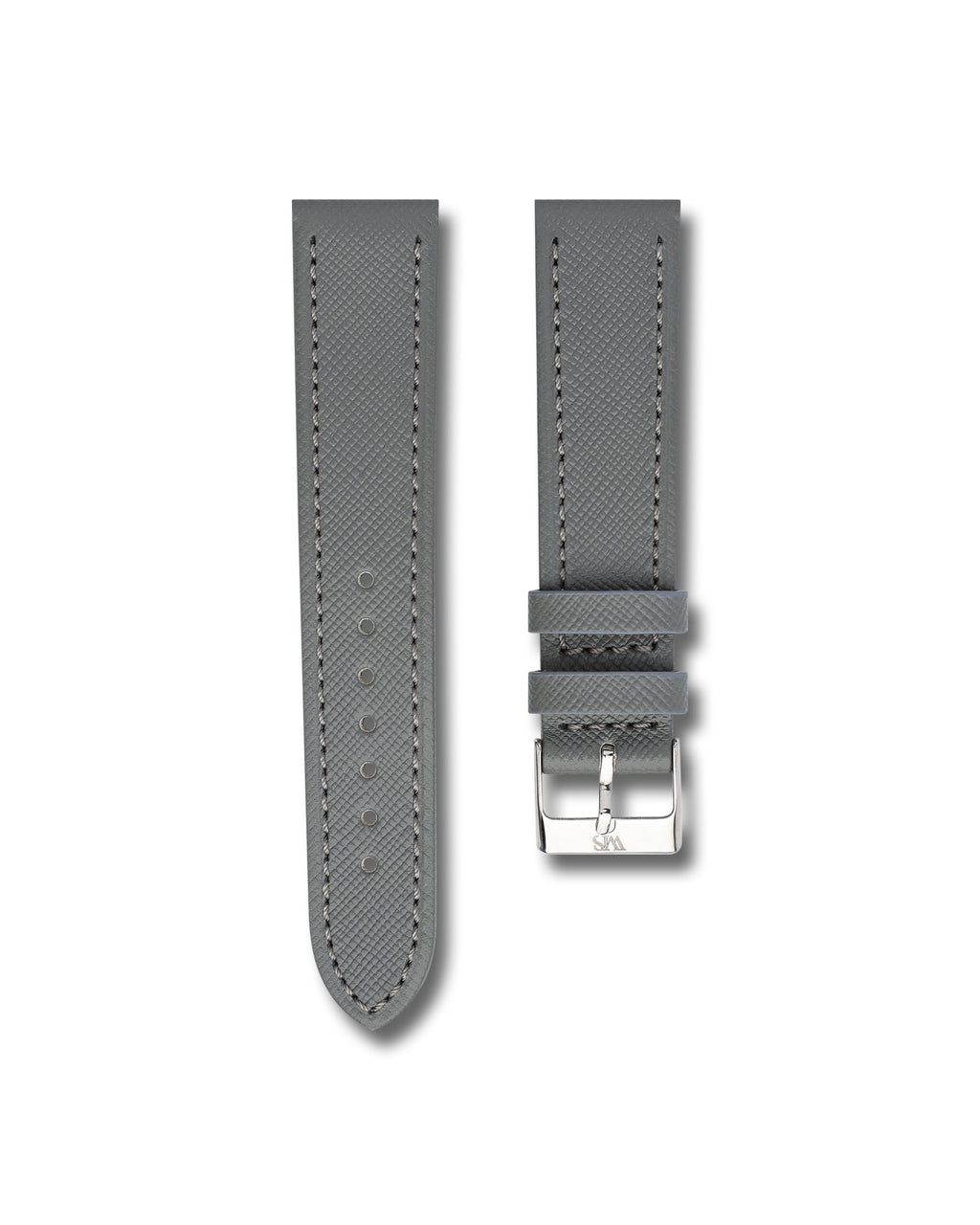 Slate Grey Saffiano Leather Watch Strap 18mm