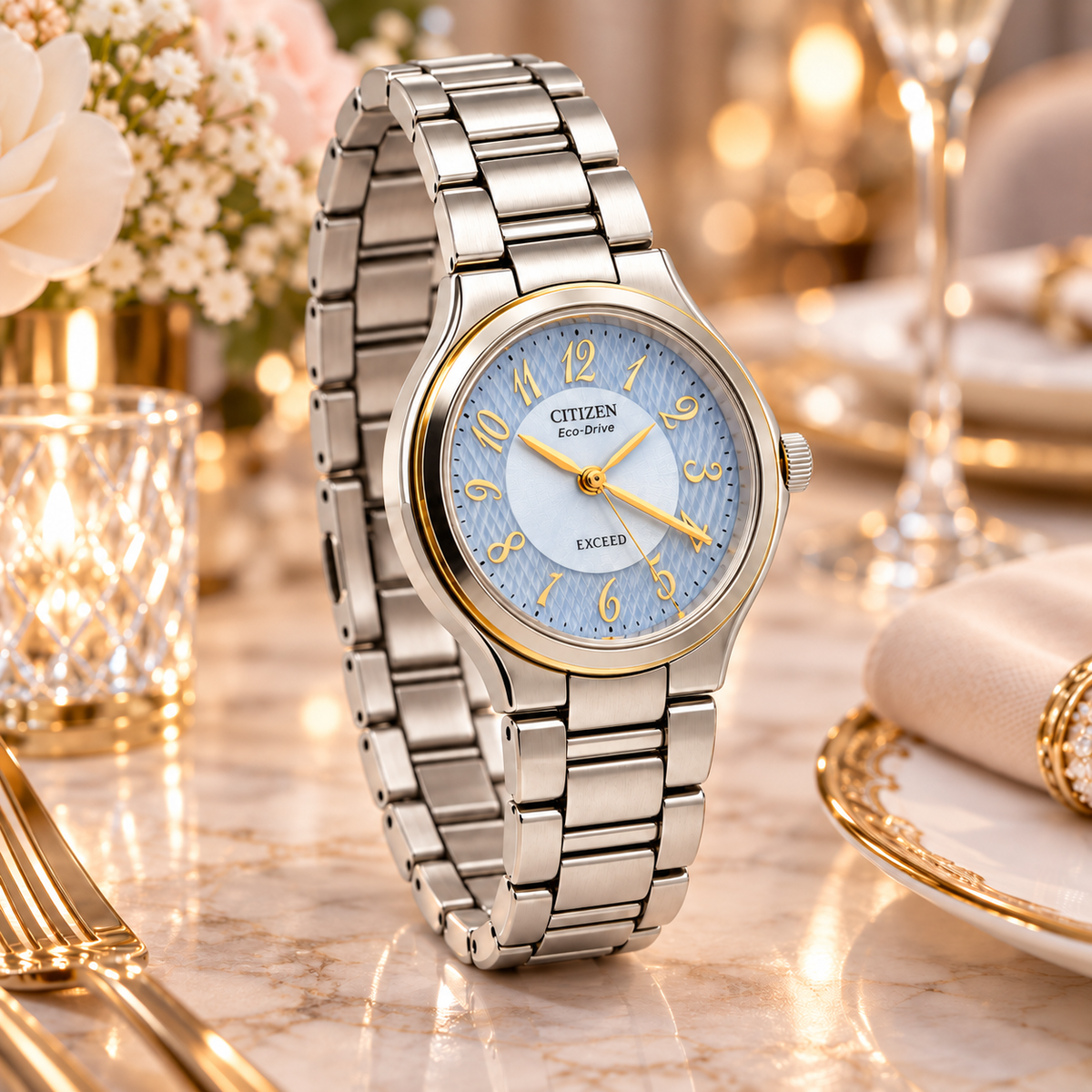 Pre-Owned Citizen Exceed Eco-Drive Women's Two-Tone Watch A980