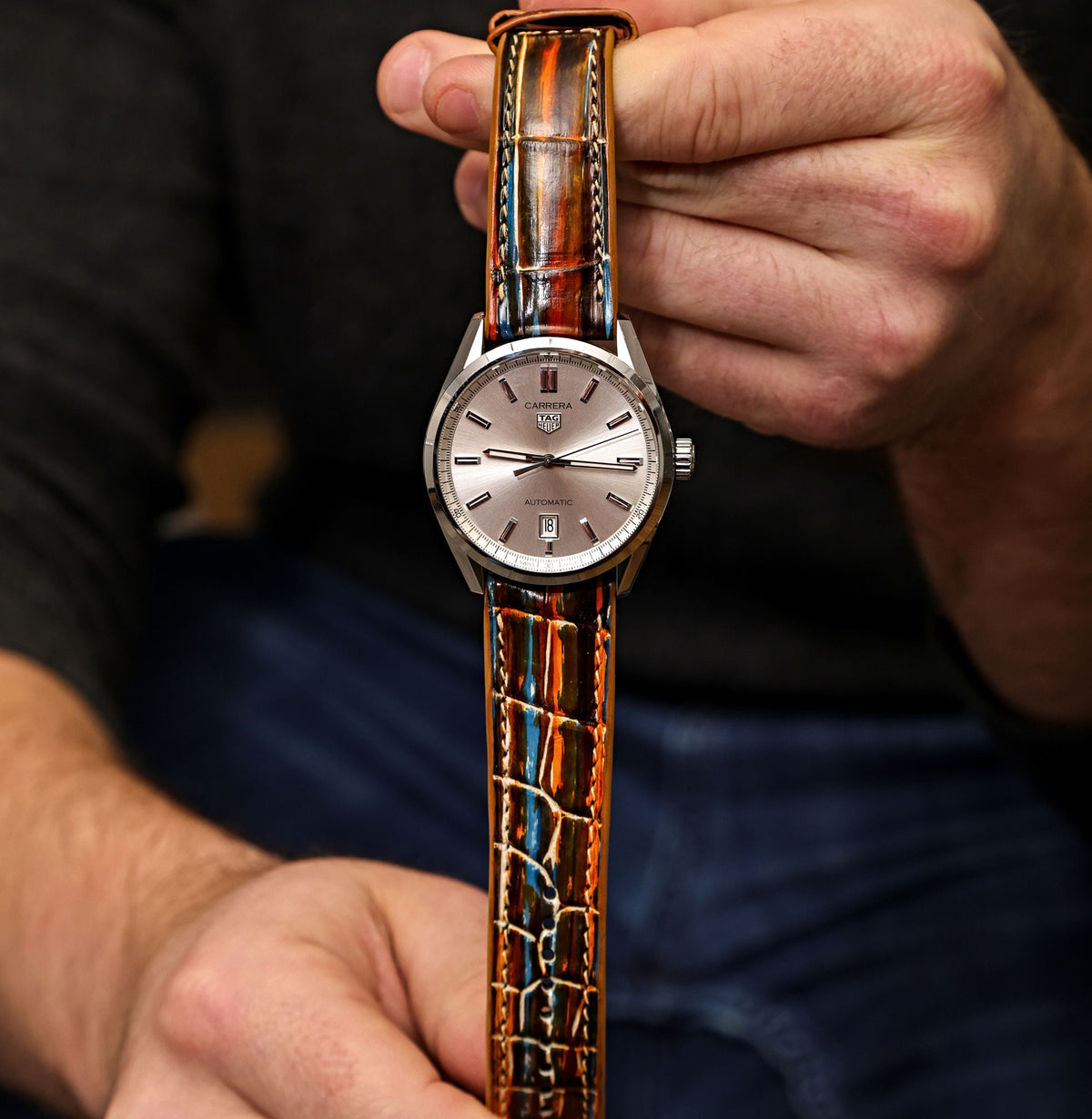 Picasso Patina Alligator Leather Watch Strap 19mm