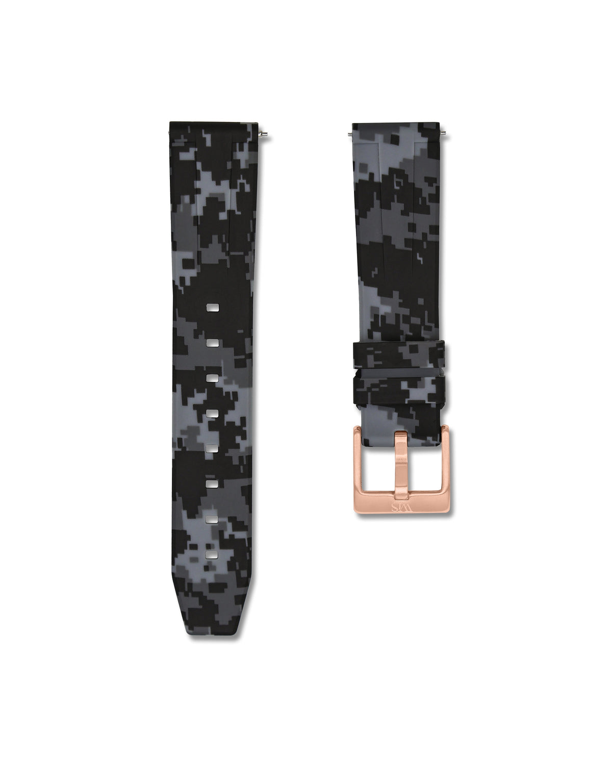 Grey Digital Camo Quick Release Rubber Strap 24mm