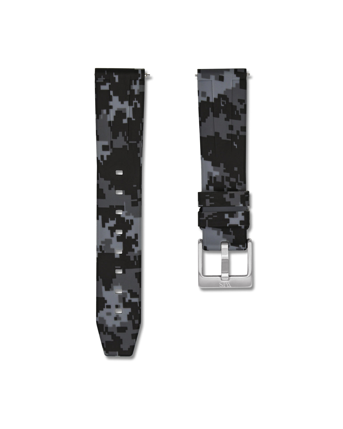 Grey Digital Camo Quick Release Rubber Strap 24mm