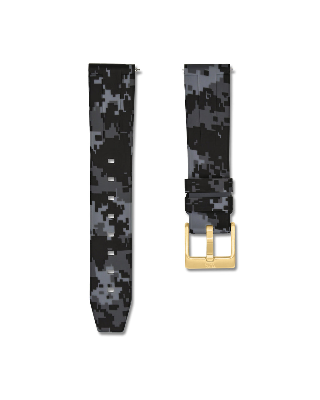 Grey Digital Camo Quick Release Rubber Strap 24mm