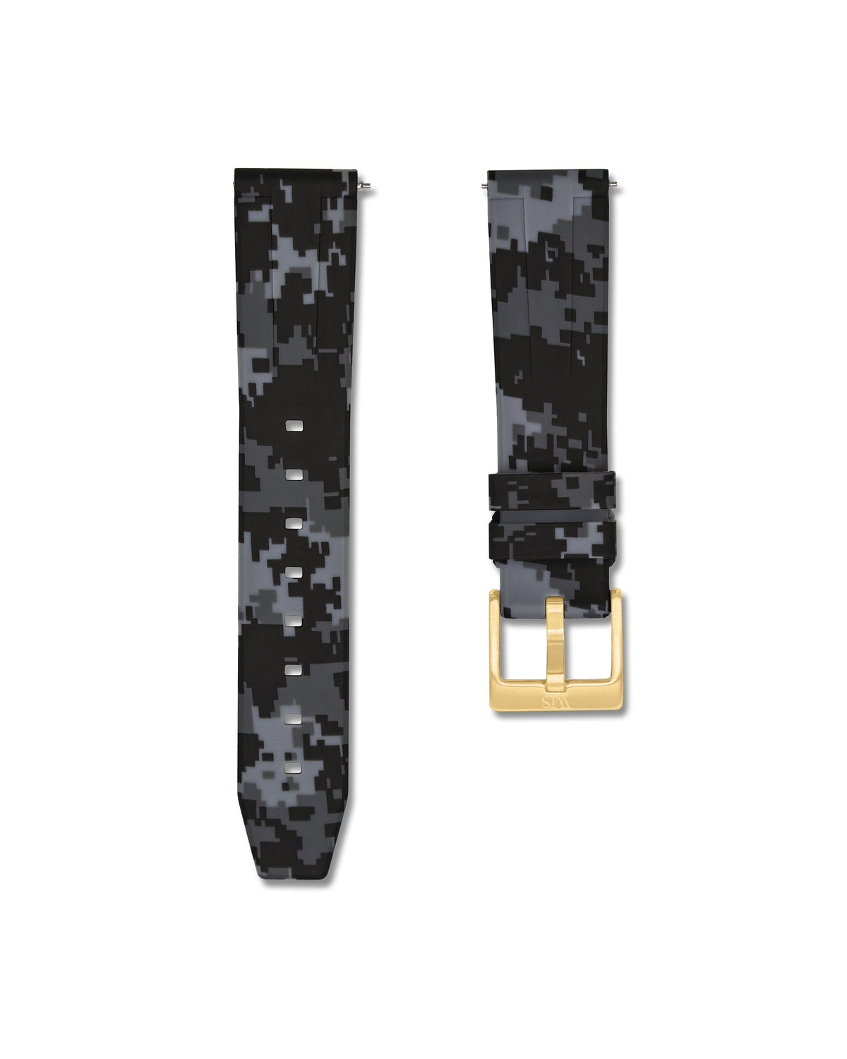 Grey Digital Camo Quick Release Rubber Strap 24mm