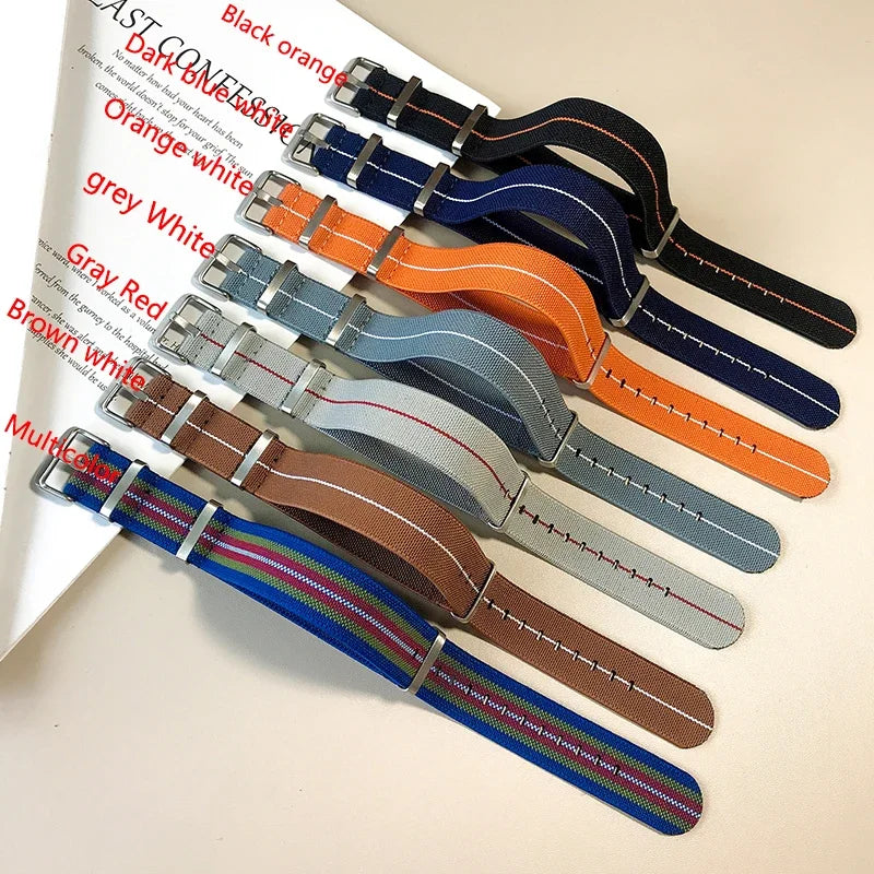 Motorola Moto French Parachute Nylon Watch Band Elastic Military Strap