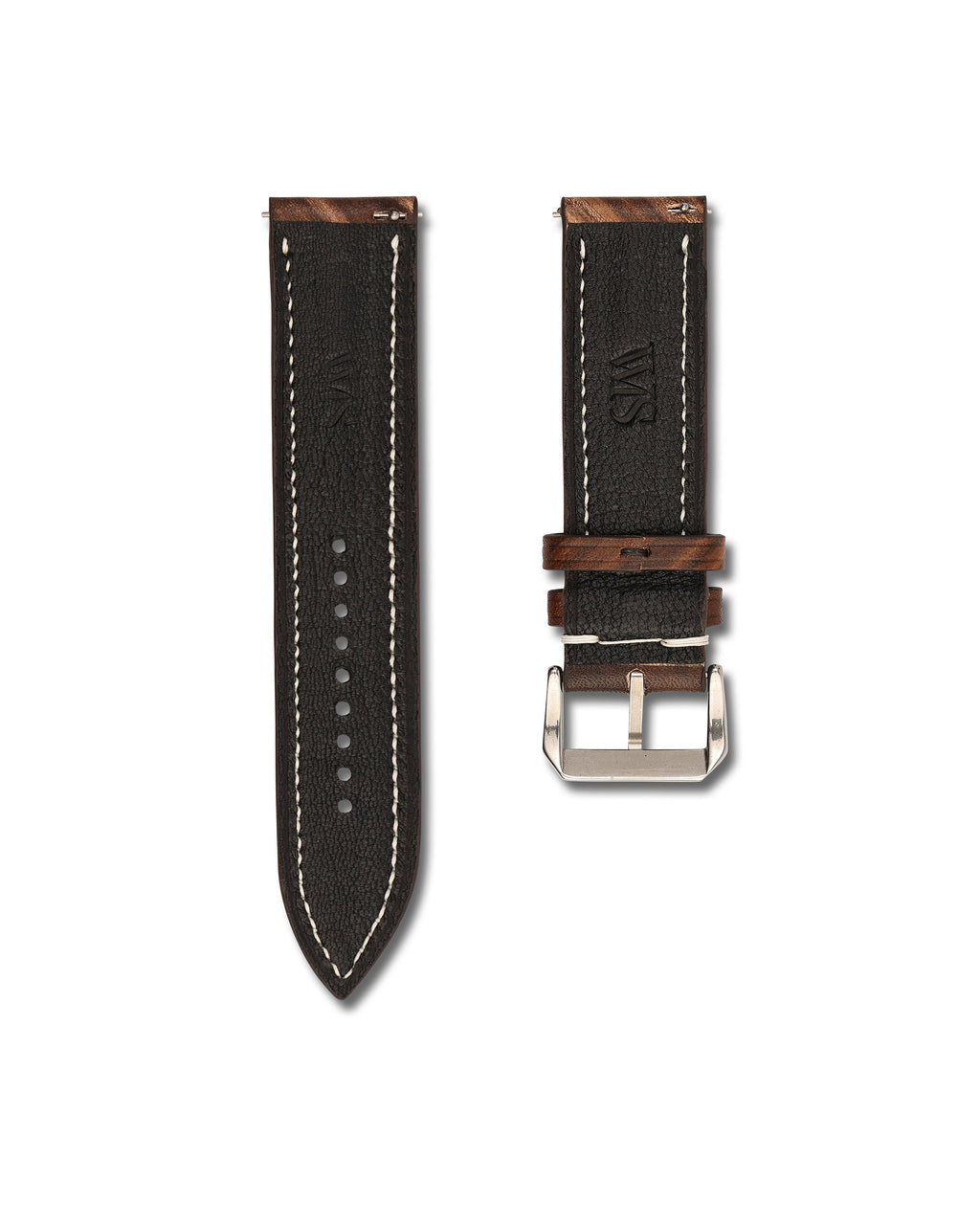 Walnut Brushed Calf Leather Watch Strap 22mm