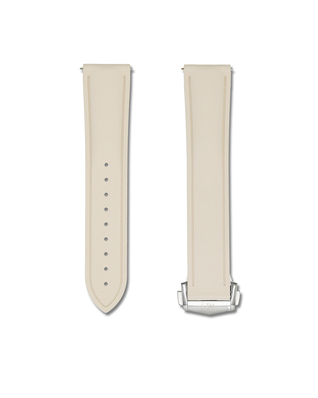 Beige Deployant Clasp Quick Release Rubber Sailcloth Strap 18mm