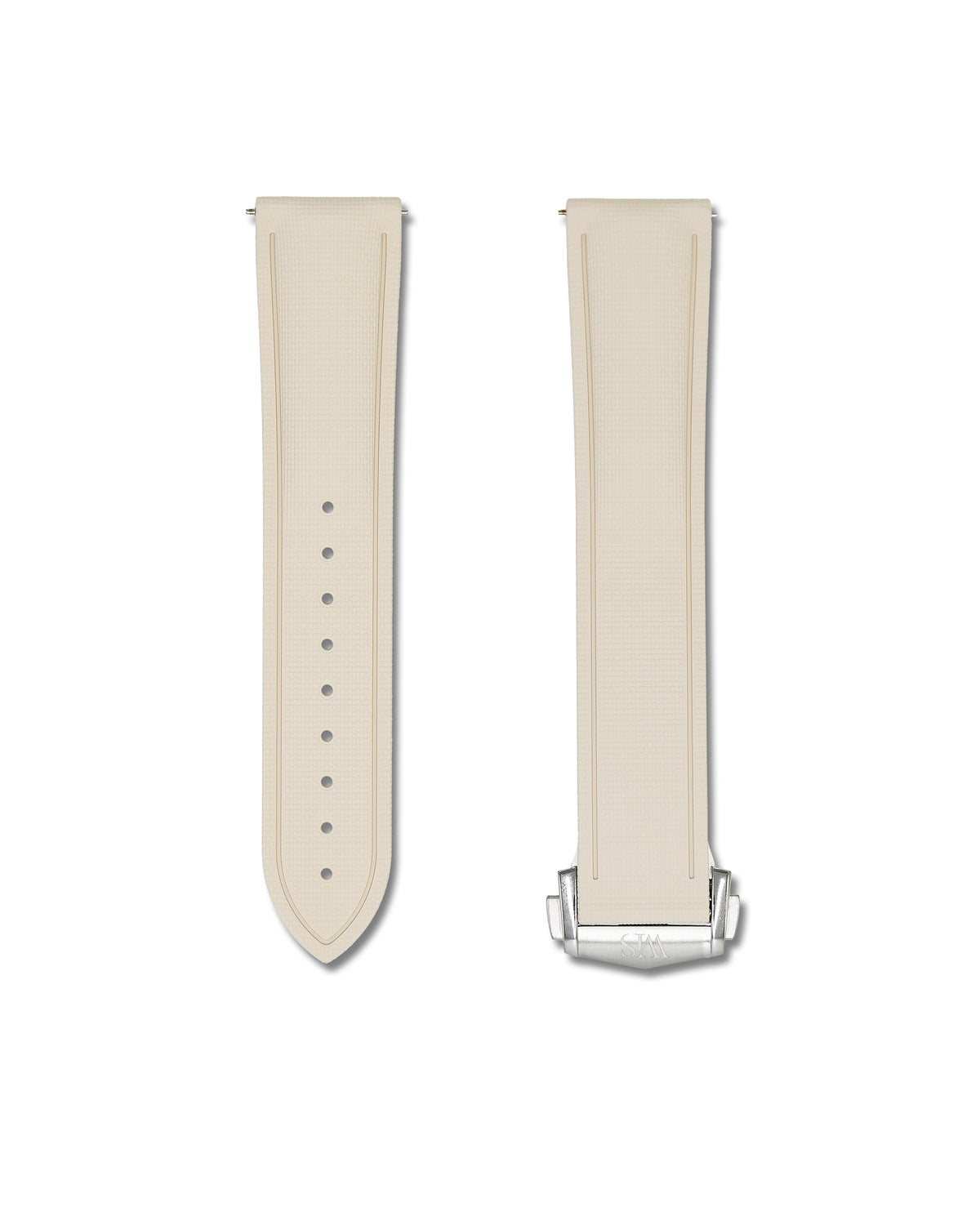 Beige Deployant Clasp Quick Release Rubber Sailcloth Strap 18mm