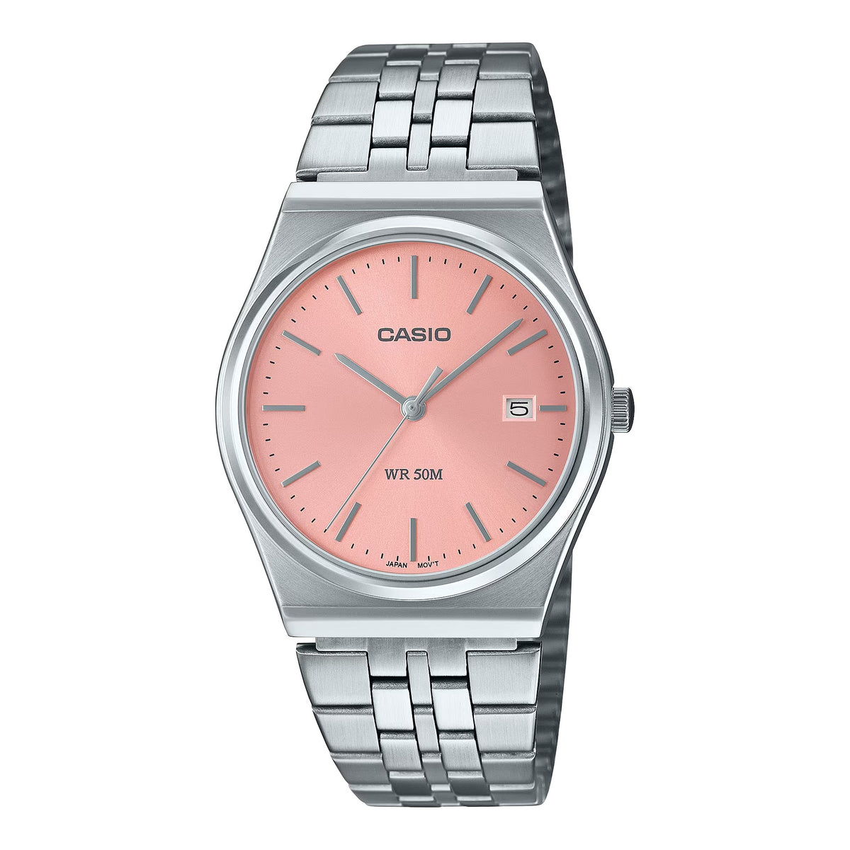 Casio MenÕs Stainless Steel Watch with Pink Dial - MTP-B145D-4AVDF