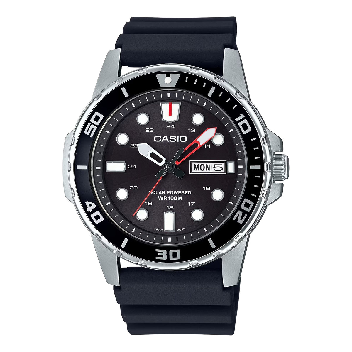 Casio Men’s Black Dial Solar Stainless Steel Outdoor Watch - MTP-S110-1AVCF