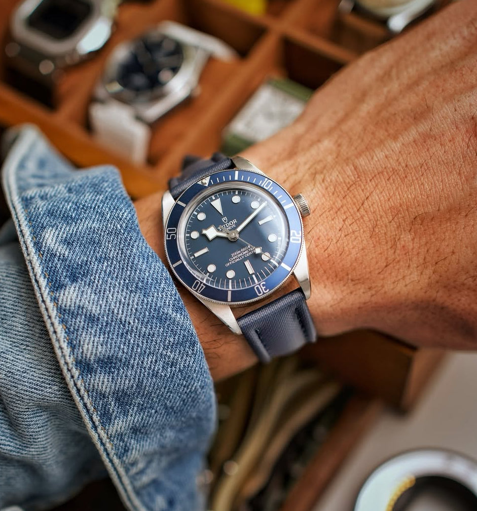 Midnight Blue Sailcloth Strap 22mm