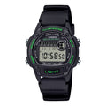 Casio Men’s Black Digital Watch with Green Accents - W-220H-1A3VCF
