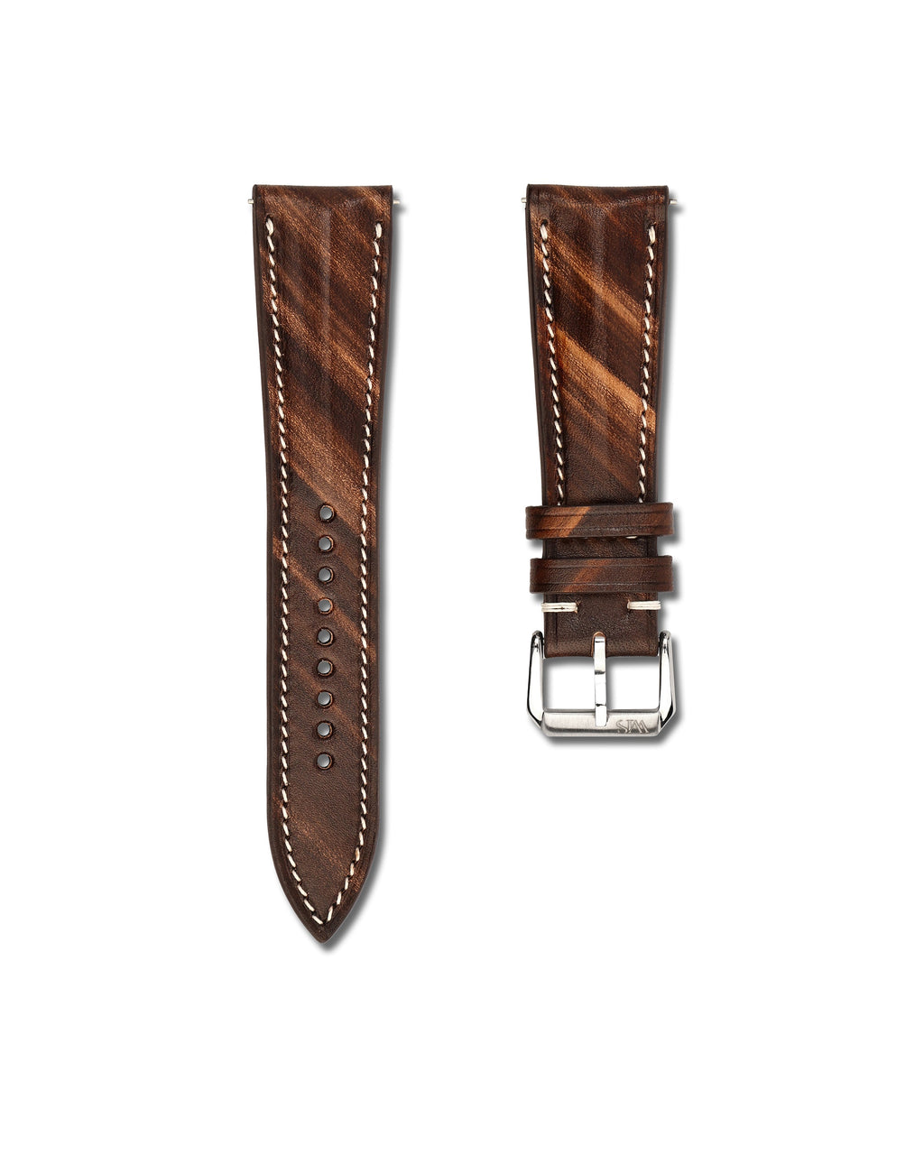 Walnut Brushed Calf Leather Watch Strap 22mm